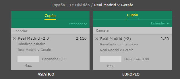 cuotas handicap asiático vs handicap europeo