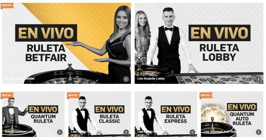 ruletas en vivo