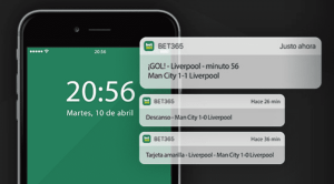 Función Mis Alertas Notificaciones push Bet365