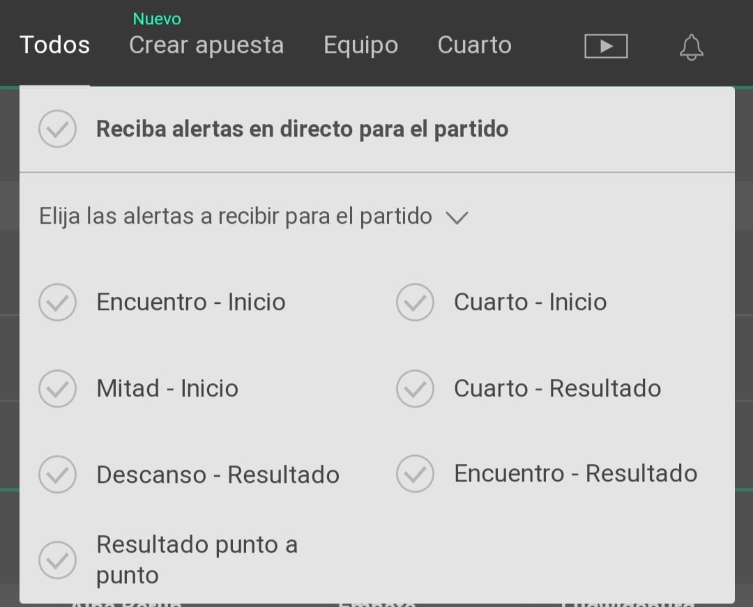notificaciones push en baloncesto
