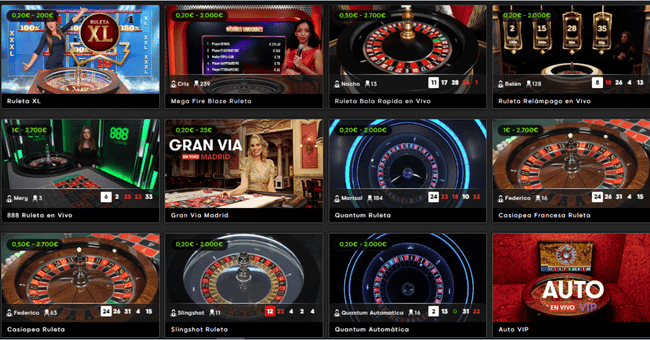 Lobby ruleta en vivo 888casino