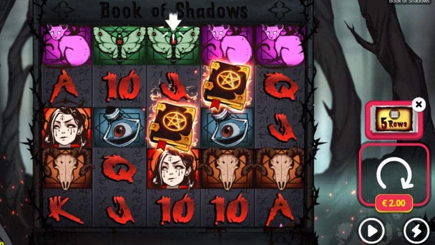 Diseño de la slot Book of Shadows