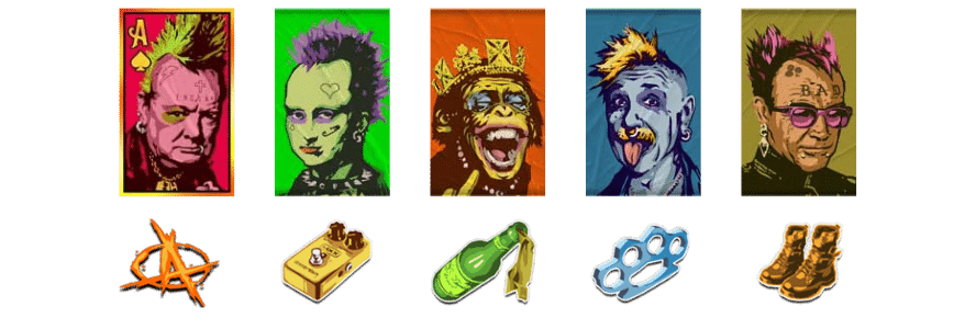 Símbolos Slot Punk Rocker
