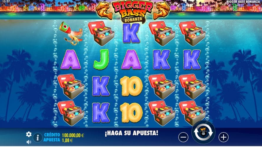 Diseño de la slot Bigger Bass Bonanza