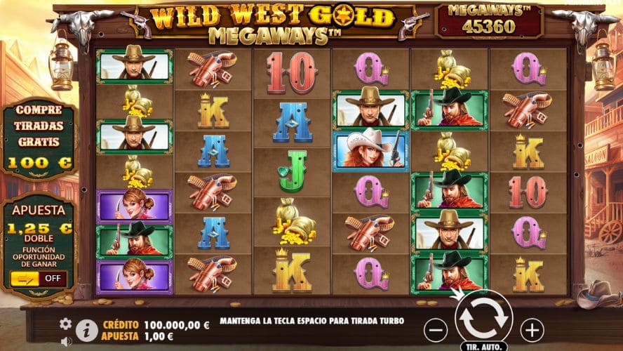Diseño de la slot Wild West Gold Megaways