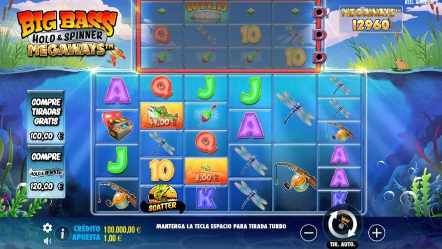 Diseño de la slot Big Bass Hold & Spin Megaways