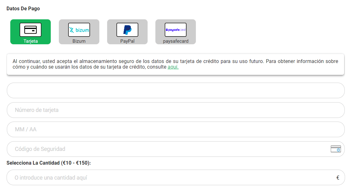 metodos de pago enracha