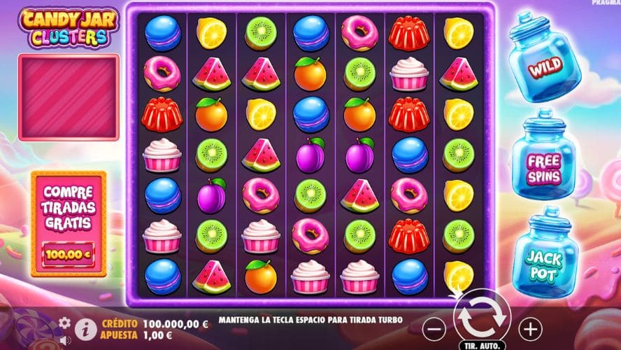 Diseño de la slot Candy Jar Clusters
