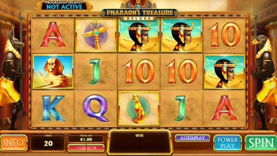 Diseño de la slot Pharaoh's Treasure Deluxe