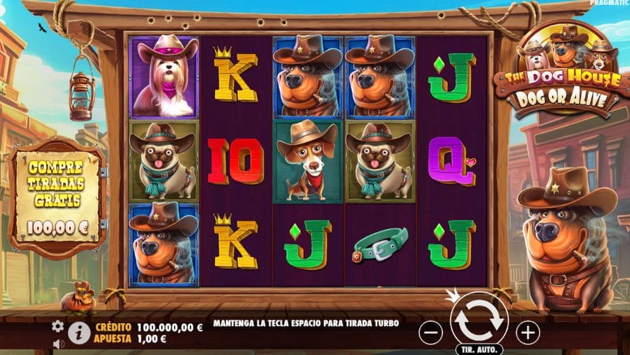 Diseño de la slot The Dog House Dog or Alive