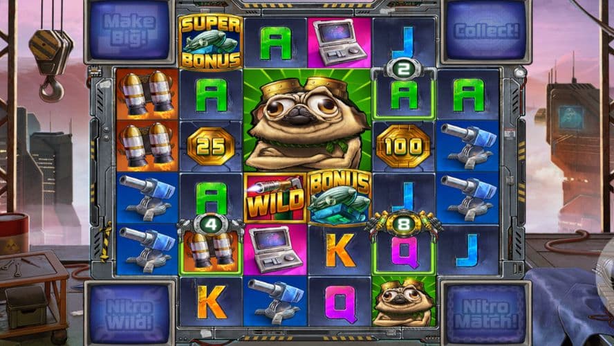 Diseño slot Pug Thugs of Nitropolis