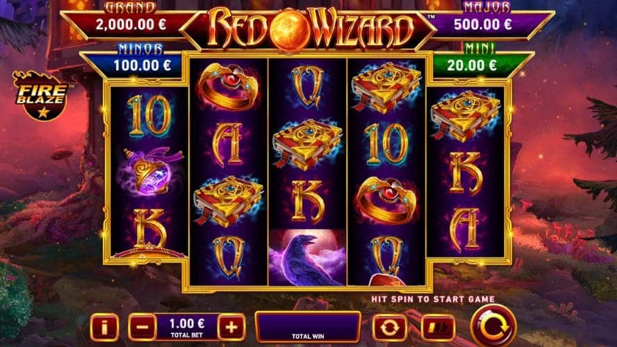 diseño de la slot Red Wizard Fire Blaze Classics
