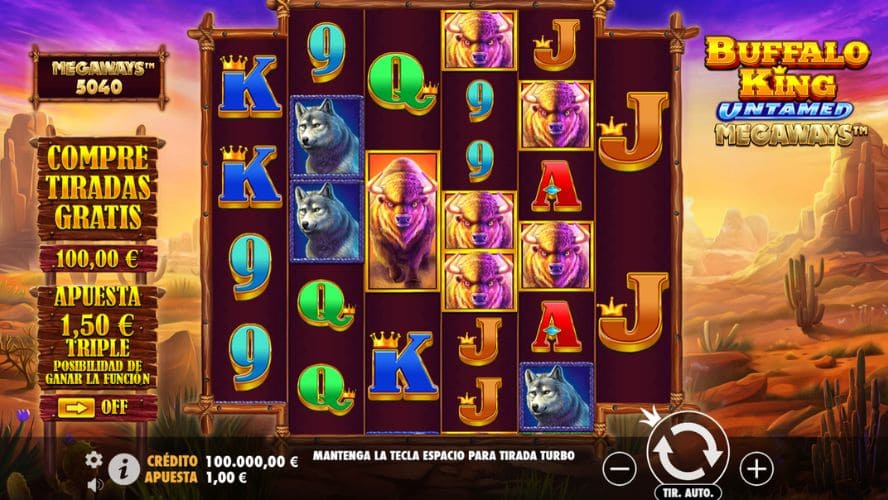 Diseño de la slot Buffalo King Untamed Megaways
