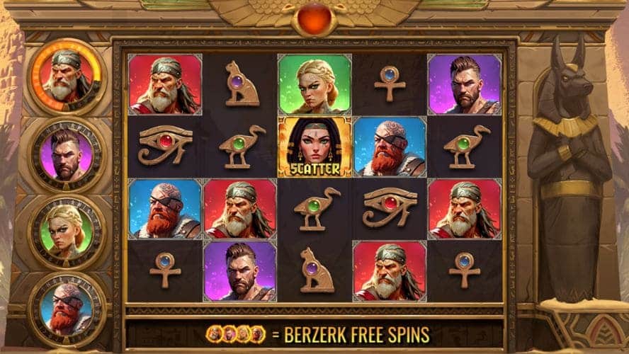 Diseño de la slot Vikings Go to Egypt Wild Fight