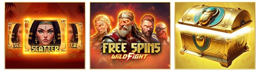 símbolos especiales Vikings Go to Egypt Wild Fight