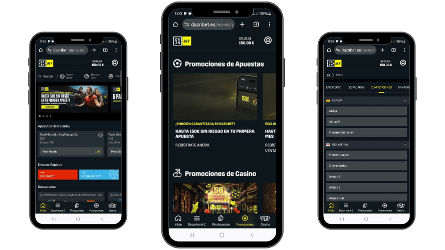 seccion de promociones DAZN Bet