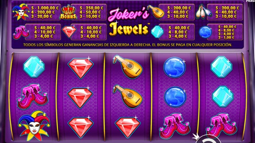 Diseño de la slot Joker Jewels
