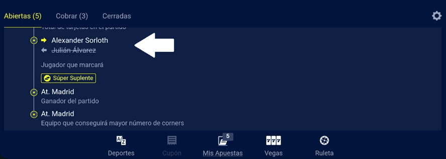 como se ve la función en nuestro cupon de apuestas
