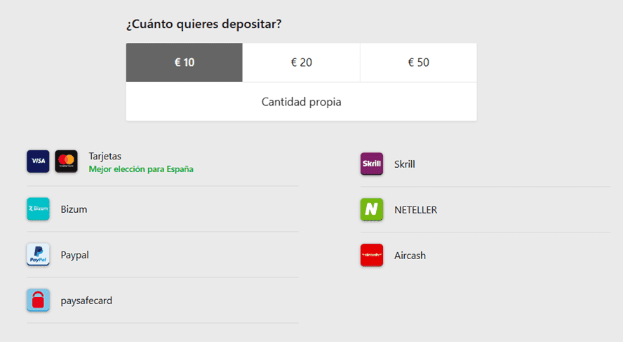 metodos de pago betway