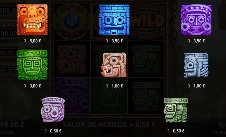 valor de los simbolos Toltec Blocks Fire Blaze Classics