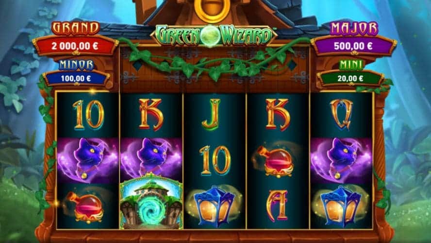 Diseño de la slot Green Wizard Fire Blaze