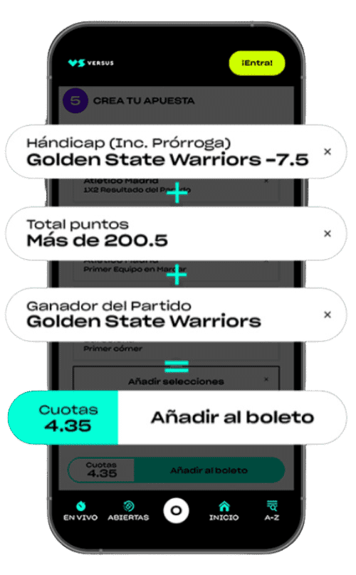 Ejemplo constructor de apuestas en apuestas de baloncesto