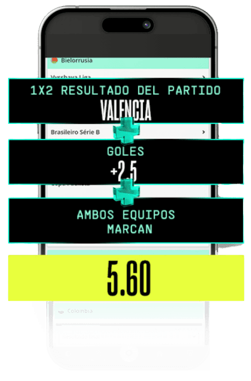 Panel ejemplo de crear apuestas actual