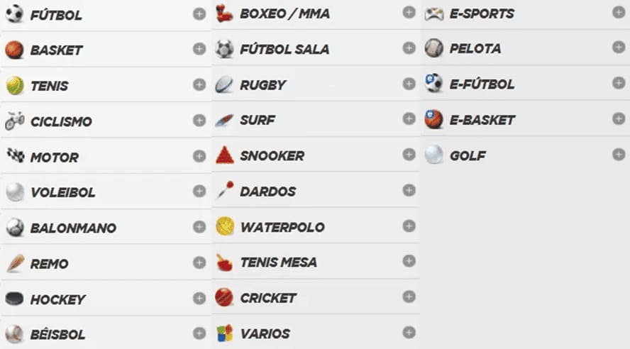 Deportes disponibles en Kirolbet