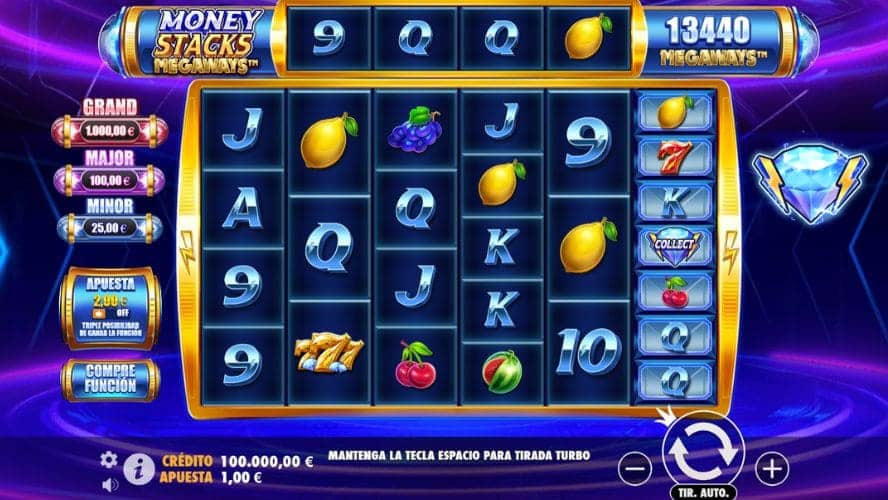 Diseño de la slot Money Stacks Megaways