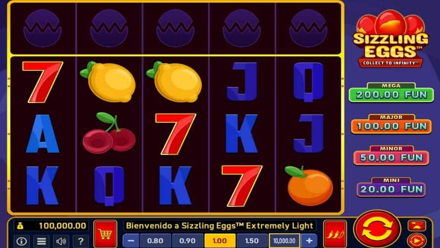 Diseño de la slot Sizzling Eggs Extremely Light