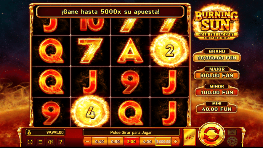 Diseño de la slot Burning Sun