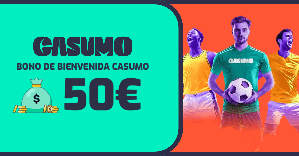 Interfaz del bono de bienvenida de Casumo apuestas mostrando ofertas para casino y deportes