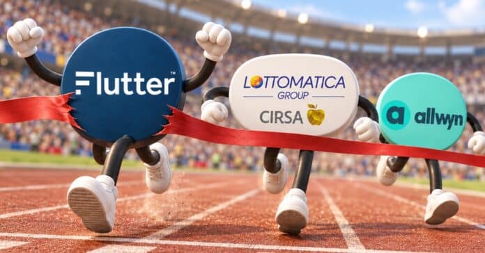 Flutter, Lottomatica-CIRSA y Allwyn compiten por el liderazgo mundial del juego en una carrera hacia la meta